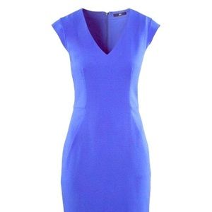 H&M Royal Blue Bodycon Dress, V neck, cap sleeve